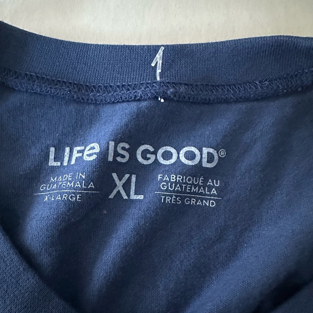 Life is Good NWOT red white and blue men’s short sleeve T-Shirt. Size XL - Picture 4 of 6